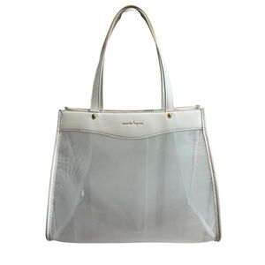 Nannette Lepore White Clear Mesh‎ Tote Bag